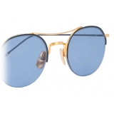 Thom Browne - Blue and Gold Round Sunglasses - Thom Browne Eyewear