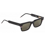 Thom Browne - Black Tri-Color Line Rectangle Sunglasses - Thom Browne Eyewear