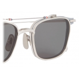 Thom Browne - Grey Matte Iron Clubmaster Sunglasses - Thom Browne Eyewear