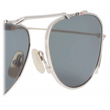 Thom Browne - Silver Classic Aviator Sunglasses - Thom Browne Eyewear