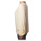 Ottod'Ame - Round-Neck Shirt with Long Sleeve - Vanilla - Shirt - Luxury Exclusive Collection