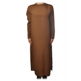 Ottod'Ame - Long Straight Dress - Tobacco - Dresses - Luxury Exclusive Collection