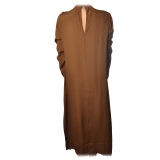 Ottod'Ame - Long Straight Dress - Tobacco - Dresses - Luxury Exclusive Collection