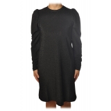Ottod'Ame - Dress with Puff Sleeves Lurex Effect - Black - Dresses - Luxury Exclusive Collection