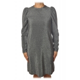 Ottod'Ame - Dress with Puff Sleeves Lurex Effect - Grey - Dresses - Luxury Exclusive Collection