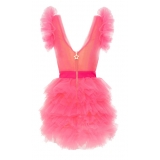 Teen Idol - Orione Tulle Mini Dress with Shoulders - Pink - Dresses - Teen-Ager - Luxury Exclusive Collection