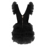 Teen Idol - Orione Tulle Mini Dress with Shoulders - Black - Dresses - Teen-Ager - Luxury Exclusive Collection