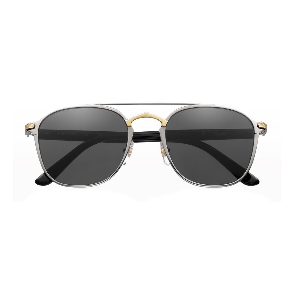 Cartier - Round - Smooth Golden-Finish Metal Graduated Purple Lenses ...