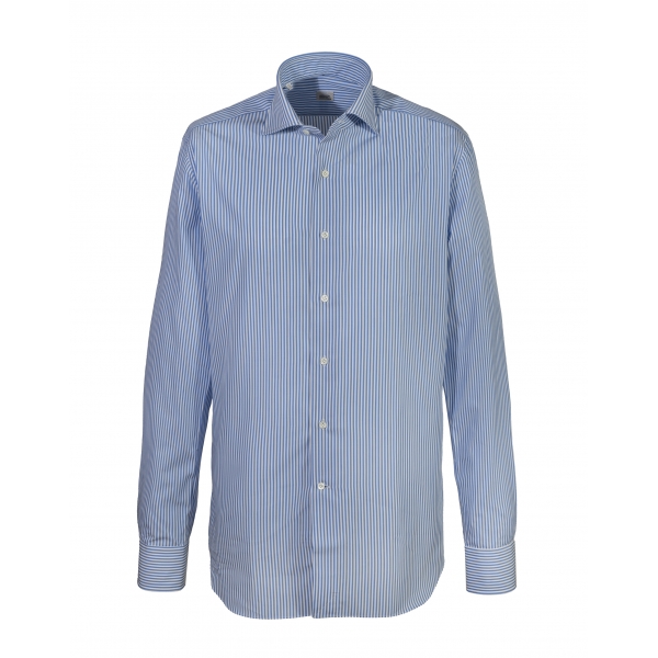 Alessandro Gherardi - Long Sleeve Shirt - Light Blue Stripe - Shirt - Handmade in Italy - Luxury Exclusive Collection