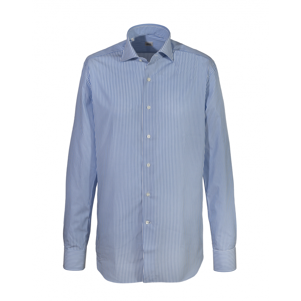 Alessandro Gherardi - Long Sleeve Shirt - Light Blue Stripe - Shirt ...