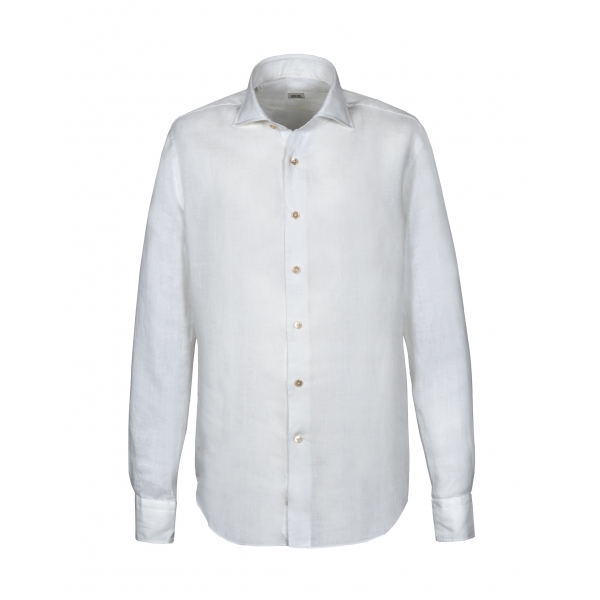 Alessandro Gherardi - Long Sleeve Shirt - White Linen - Shirt - Handmade in Italy - Luxury Exclusive Collection