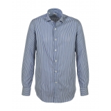 Alessandro Gherardi - Long Sleeve Shirt - Blue Stripe - Shirt - Handmade in Italy - Luxury Exclusive Collection