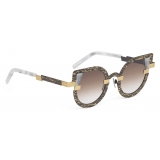 Portrait Eyewear - Charlotte Gold and Marble (C.08) - Sunglasses - Handmade in Italy - Exclusive Luxury Collection