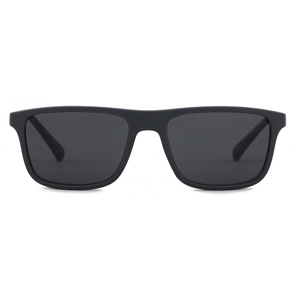 Giorgio Armani - Rectangular Shape Men Sunglasses - Black Smoke