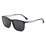 Giorgio Armani - Rectangular Shape Men Sunglasses - Black - Sunglasses - Giorgio Armani Eyewear