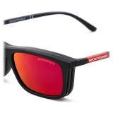 Giorgio Armani - Rectangular Shape Men Sunglasses - Black Red - Sunglasses - Giorgio Armani Eyewear