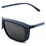 Giorgio Armani - Rectangular Shape Men Sunglasses - Black Blue - Sunglasses - Giorgio Armani Eyewear