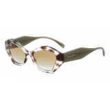 Giorgio Armani - Irregular Shape Women Sunglasses - Havana Tundra Green - Sunglasses - Giorgio Armani Eyewear