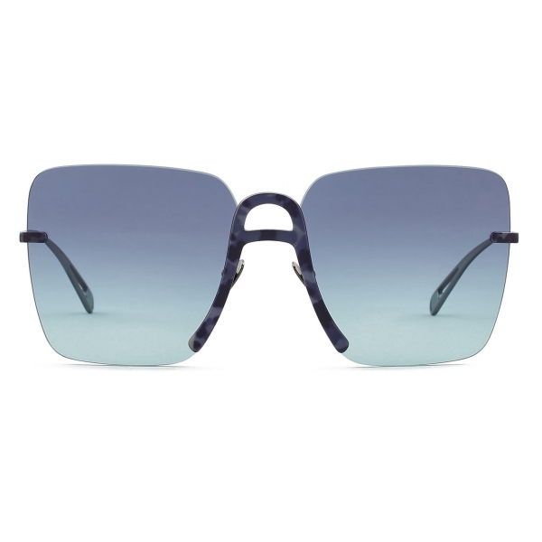 Giorgio Armani - Square Shape Oversize Women Sunglasses - Blue - Sunglasses - Giorgio Armani Eyewear