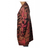 Ottod'Ame - Long Cardigan in Abstract Pattern - Brown - Sweater - Luxury Exclusive Collection