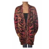 Ottod'Ame - Long Cardigan in Abstract Pattern - Brown - Sweater - Luxury Exclusive Collection