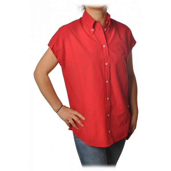 Ottod'Ame - Oversized Sleeveless Shirt - Red - Shirt - Luxury Exclusive Collection