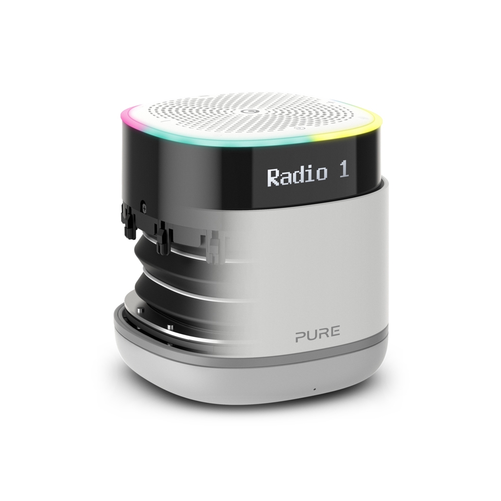 Pure StreamR Bluetooth Speaker DAB Digital Radio with Alexa Stone Grey 