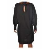 Ottod'Ame - Wide Dress with Boat Neckline - Black - Dresses - Luxury Exclusive Collection