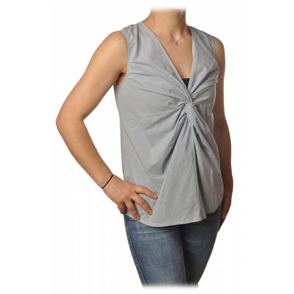 Ottod'Ame - Top with Knot Detail - Light Grey - Top - Luxury Exclusive Collection