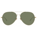 Linda Farrow - Ace Aviator Sunglasses in Light Gold - LFL992C9SUN - Linda Farrow Eyewear