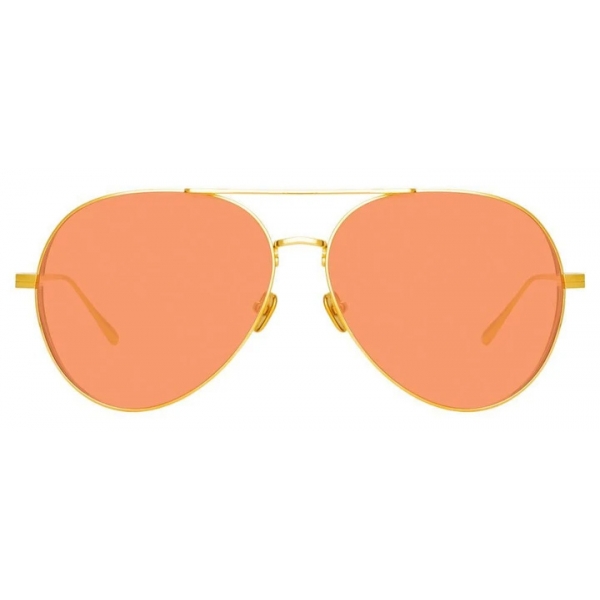 Linda Farrow - Ace Aviator Sunglasses in Yellow Gold - LFL992C10SUN - Linda Farrow Eyewear