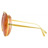 Linda Farrow - Ace Aviator Sunglasses in Yellow Gold - LFL992C10SUN - Linda Farrow Eyewear