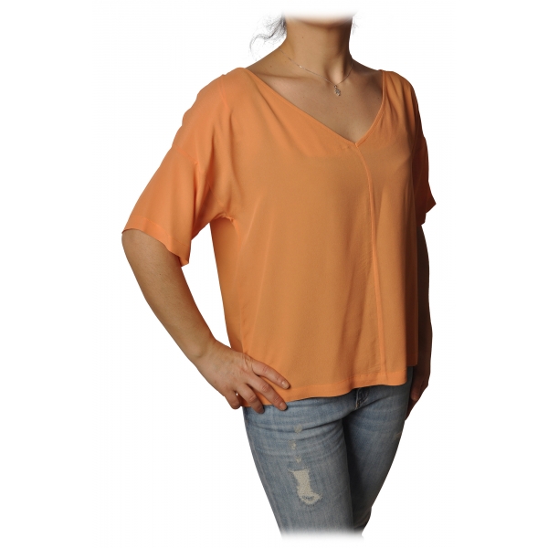 Ottod'Ame - Blusa Scollo a V - Arancione - Camicia - Luxury Exclusive Collection