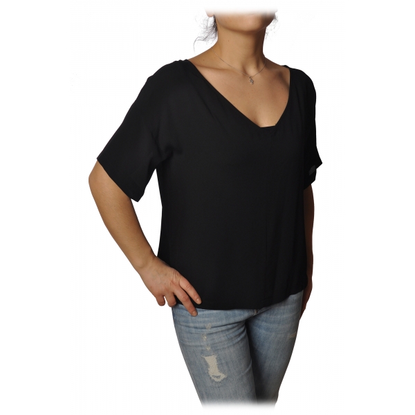 Ottod'Ame - V-neck Shirt - Black - Shirt - Luxury Exclusive Collection