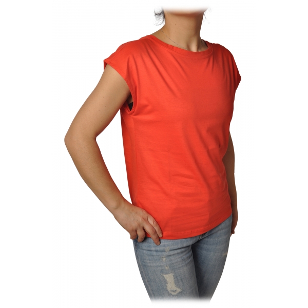 Ottod'Ame - Tank Top with Wide Shoulder Strap - Fluo Orange - Top - Luxury Exclusive Collection