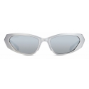 Balenciaga - Metal Rectangle Sunglasses - Silver - Sunglasses - Balenciaga Eyewear