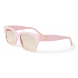 Jimmy Choo - Jo - Pink Acetate Square-Eye Sunglasses with Gold JC Logo - Jimmy Choo Eyewear