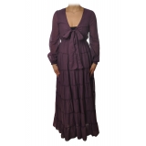 Ottod'Ame - Long Dress with Flounces - Purple - Dresses - Luxury Exclusive Collection