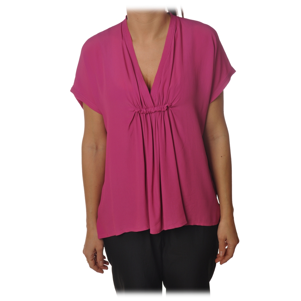Ottod'Ame - Blouse with Ruffle Detail - Fuxia - Top - Luxury Exclusive ...