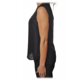 Ottod'Ame - Silk Tank Top with Wide Shoulder Strap - Black - Top - Luxury Exclusive Collection