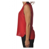 Ottod'Ame - Silk Tank Top with Wide Shoulder Strap - Red - Top - Luxury Exclusive Collection