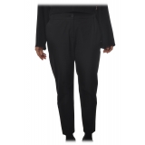 Ottod'Ame - Tapered Leg Trousers in Cotton - Black - Trousers - Luxury Exclusive Collection