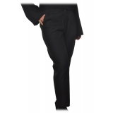 Ottod'Ame - Tapered Leg Trousers in Cotton - Black - Trousers - Luxury Exclusive Collection