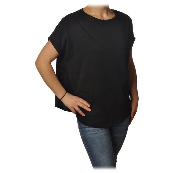 Ottod'Ame - Cotton T-Shirt with Short Sleeves - Black - T-Shirt - Luxury Exclusive Collection