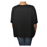 Ottod'Ame - T-Shirt with Boat Neckline - Black - T-Shirt - Luxury Exclusive Collection