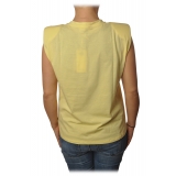 Ottod'Ame - T-Shirt in Cotone con Spalline - Giallo - T-Shirt - Luxury Exclusive Collection