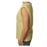 Ottod'Ame - Cotton T-Shirt with Shoulder Straps - Yellow - T-Shirt - Luxury Exclusive Collection