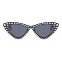 Moschino - Cat-Eye Sunglasses with Rhinestones - Black - Moschino Eyewear