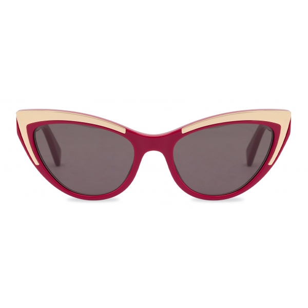 Moschino - Occhiali da Sole Cat Eye Gold Details - Rosso - Moschino Eyewear