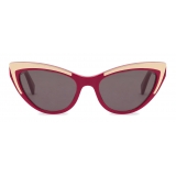 Moschino - Occhiali da Sole Cat Eye Gold Details - Rosso - Moschino Eyewear